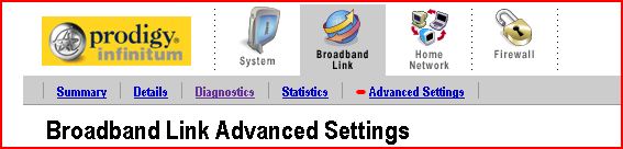 Broadband Link Advanced Settings