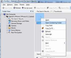 iFunBox Open Containing Folder
