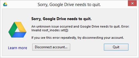 pamfax error google drive